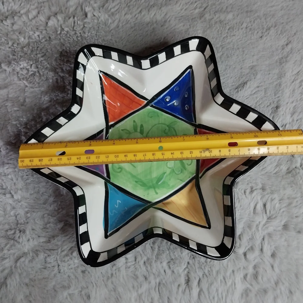 Party Hanukkah by Jay Colorful Ceramic Star shaped Bowl - Picture 5 of 5